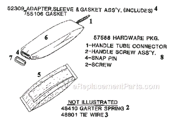 Page E Diagram and Parts List for 2134A  Eureka Upright Vacuum