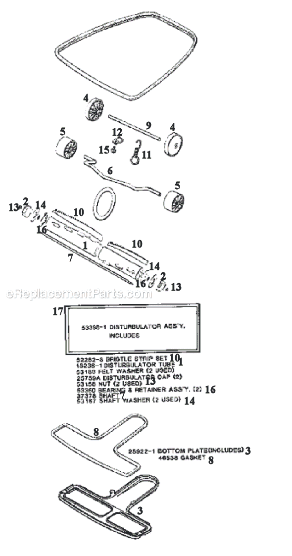 Page C Diagram and Parts List for 2134DT  Eureka Upright Vacuum