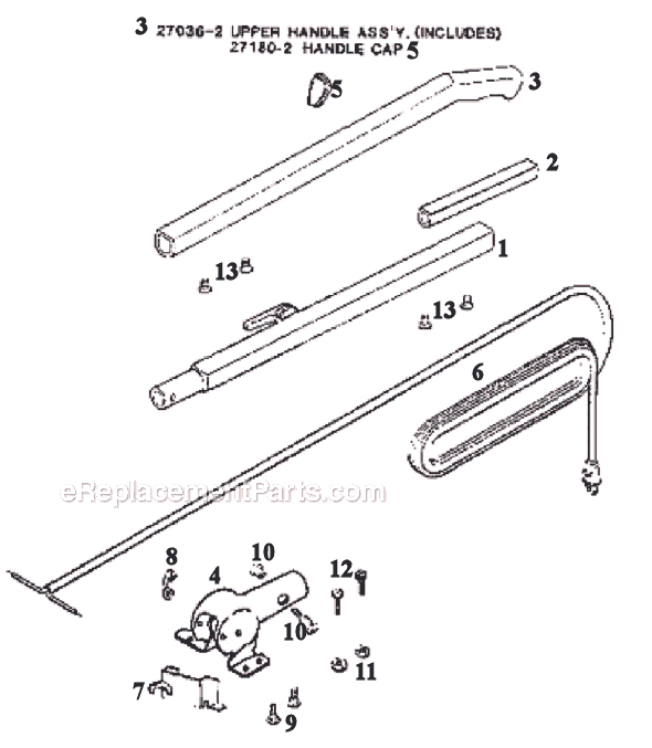 Page D Diagram and Parts List for 2134ET  Eureka Upright Vacuum