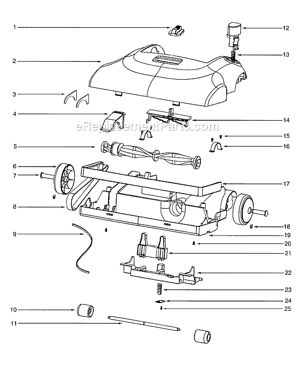 Page B Diagram and Parts List for 2273AV  Eureka Upright Vacuum