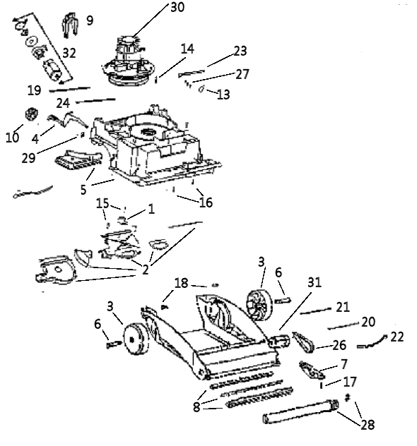 Page A Diagram and Parts List for 2450AT  Eureka Carpet Cleaner