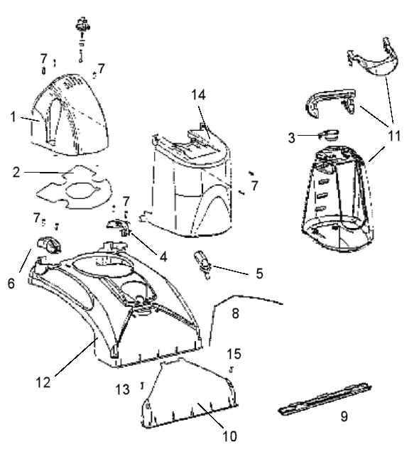 Page B Diagram and Parts List for 2450AT  Eureka Carpet Cleaner