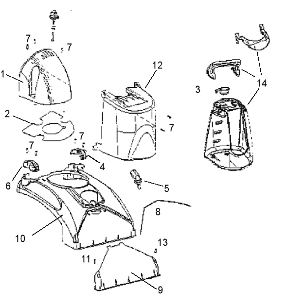 Page B Diagram and Parts List for 2450B-1  Eureka Carpet Cleaner