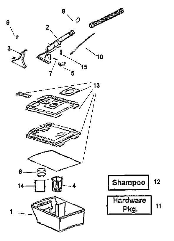 Page D Diagram and Parts List for 2450B-1  Eureka Carpet Cleaner