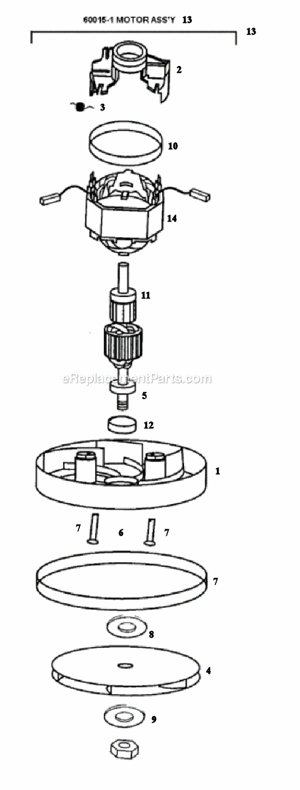 Page B Diagram and Parts List for 274A  Eureka Upright Vacuum