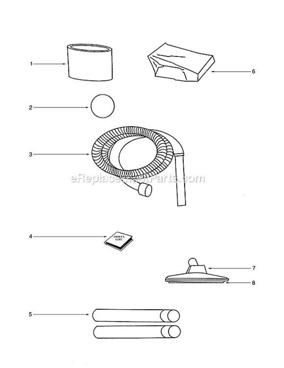 Page A Diagram and Parts List for 2812B  Eureka Utility Vacuum