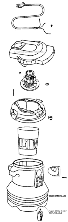 Page B Diagram and Parts List for 2815AX  Eureka Utility Vacuum