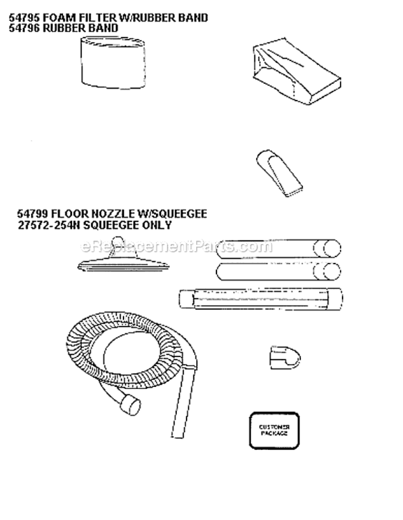 Page A Diagram and Parts List for 2818A  Eureka Utility Vacuum