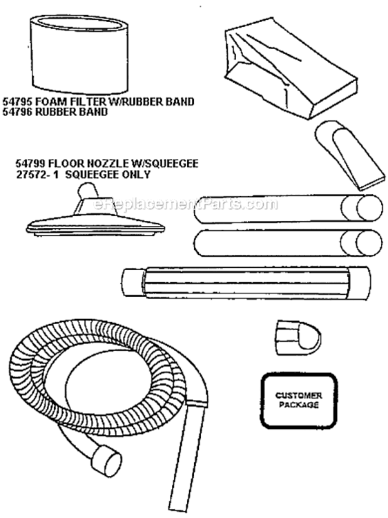 Page A Diagram and Parts List for 2823A  Eureka Utility Vacuum