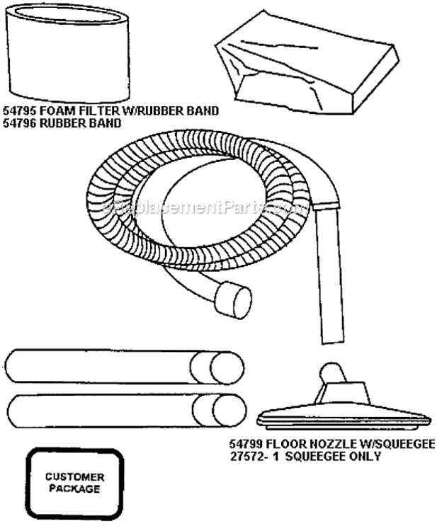Page A Diagram and Parts List for 2825A  Eureka Utility Vacuum