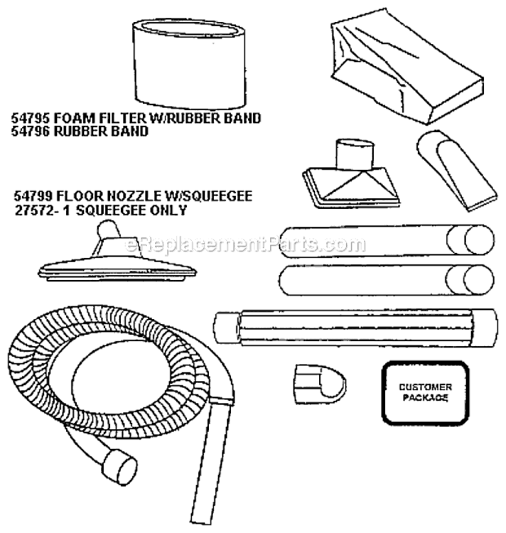 Page A Diagram and Parts List for 2829A  Eureka Utility Vacuum