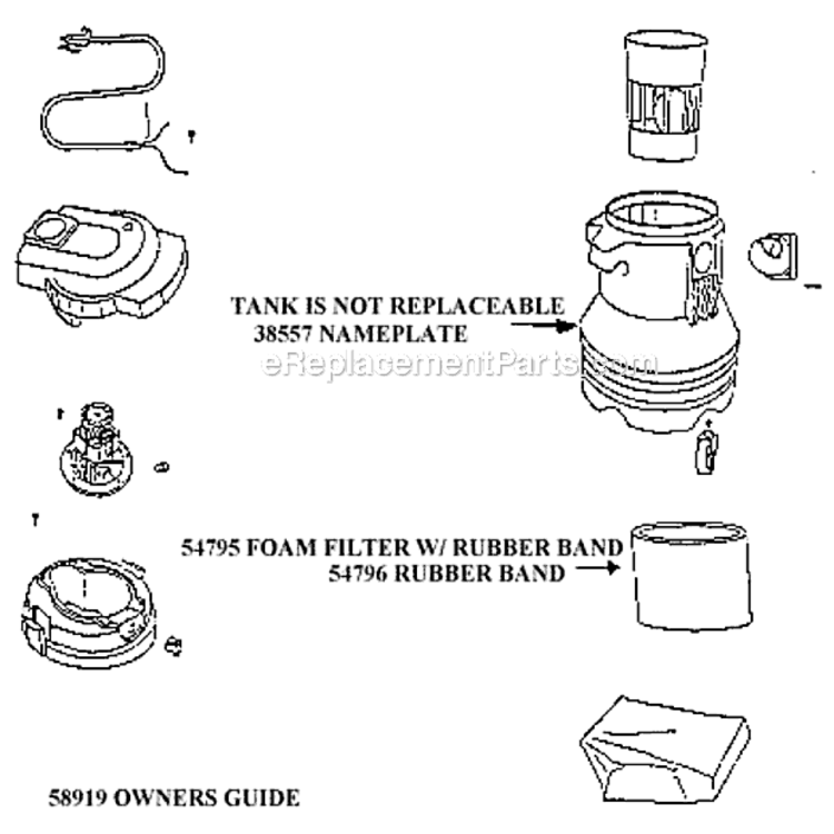 Page A Diagram and Parts List for 2832AG  Eureka Utility Vacuum