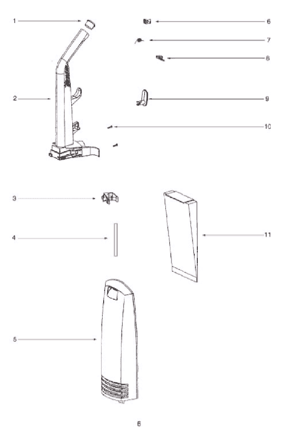 Page C Diagram and Parts List for 2920A  Eureka Upright Vacuum