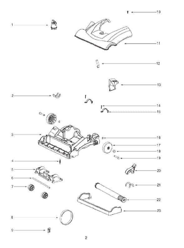 Page B Diagram and Parts List for 2924AS  Eureka Upright Vacuum