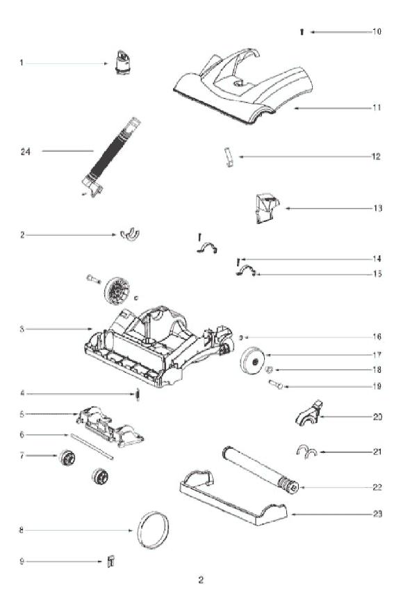 Page A Diagram and Parts List for 2924AV  Eureka Upright Vacuum