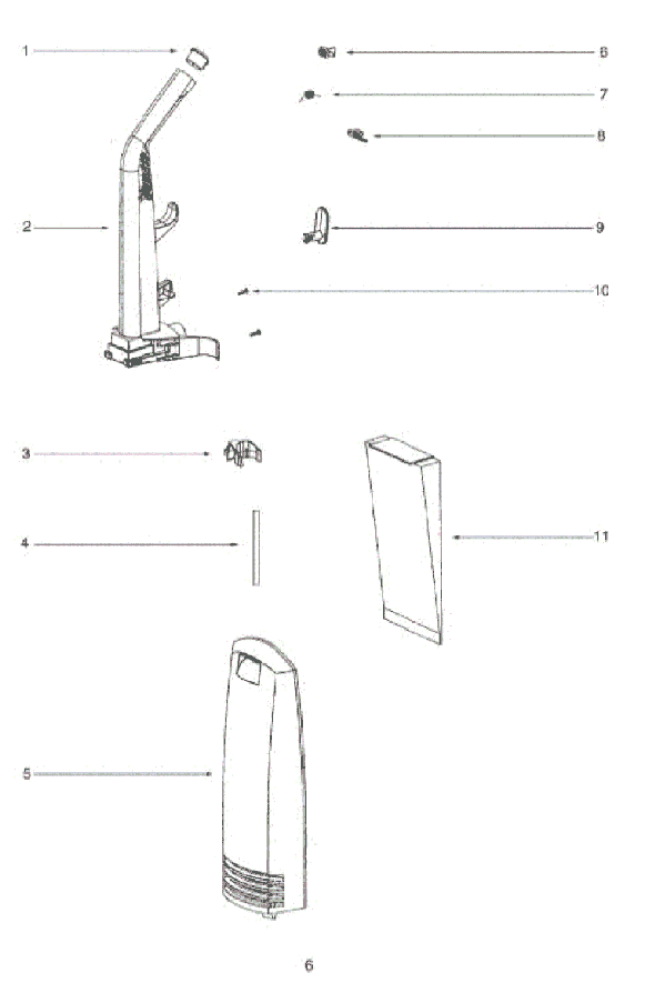 Page C Diagram and Parts List for 2924AV  Eureka Upright Vacuum