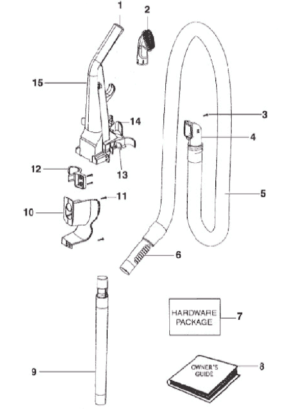 Page B Diagram and Parts List for 2961AVZ  Eureka Upright Vacuum