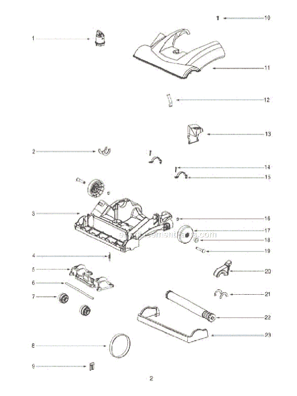 Page A Diagram and Parts List for 2961BVZ  Eureka Upright Vacuum