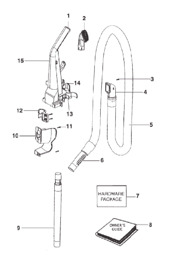 Page B Diagram and Parts List for 2961BVZ  Eureka Upright Vacuum