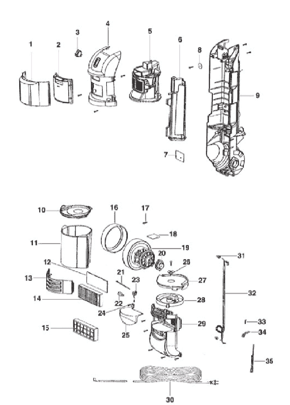 Page C Diagram and Parts List for 2961BVZ  Eureka Upright Vacuum