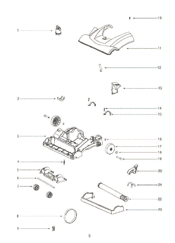 Page A Diagram and Parts List for 2961TUR  Eureka Upright Vacuum
