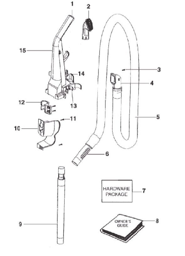 Page B Diagram and Parts List for 2961TUR  Eureka Upright Vacuum