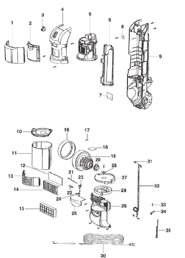 Page C Diagram and Parts List for 2961TUR  Eureka Upright Vacuum