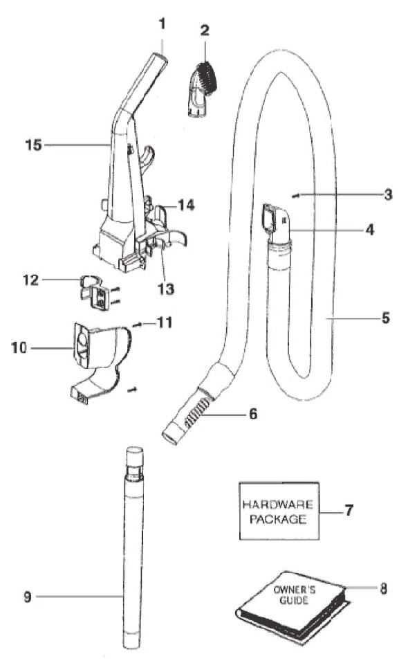 Page B Diagram and Parts List for 2970A  Eureka Upright Vacuum