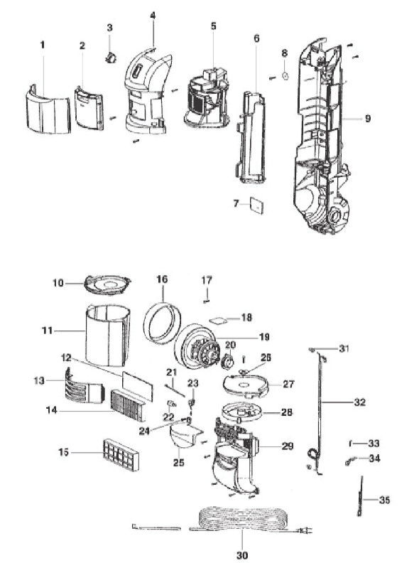 Page C Diagram and Parts List for 2971AV  Eureka Upright Vacuum