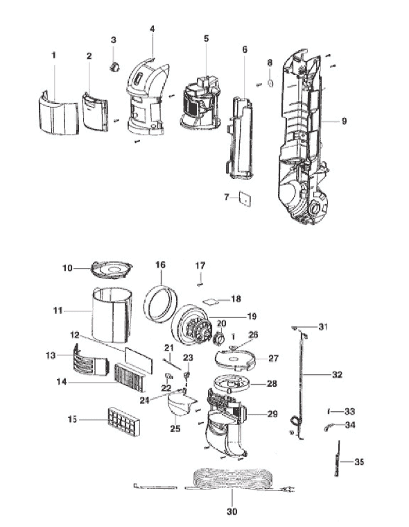 Page C Diagram and Parts List for 2972AV  Eureka Upright Vacuum