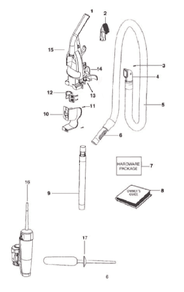 Page B Diagram and Parts List for 2977AV  Eureka Upright Vacuum