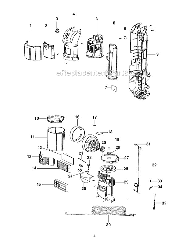 Page C Diagram and Parts List for 2981AVZ-1  Eureka Upright Vacuum