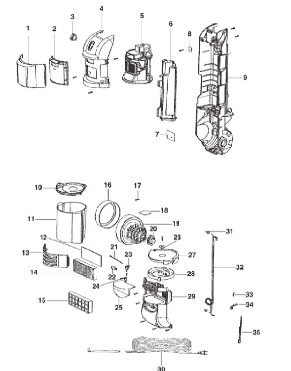 Page C Diagram and Parts List for 2981AV  Eureka Upright Vacuum