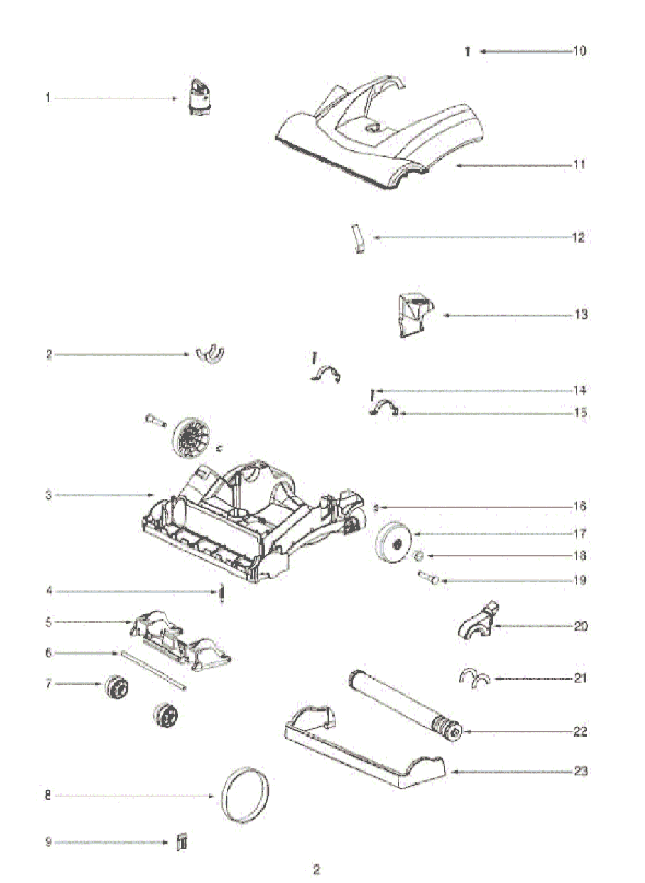 Page A Diagram and Parts List for 2981A  Eureka Upright Vacuum