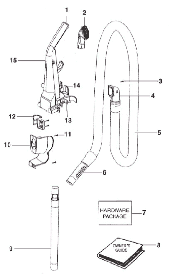 Page B Diagram and Parts List for 2981A  Eureka Upright Vacuum