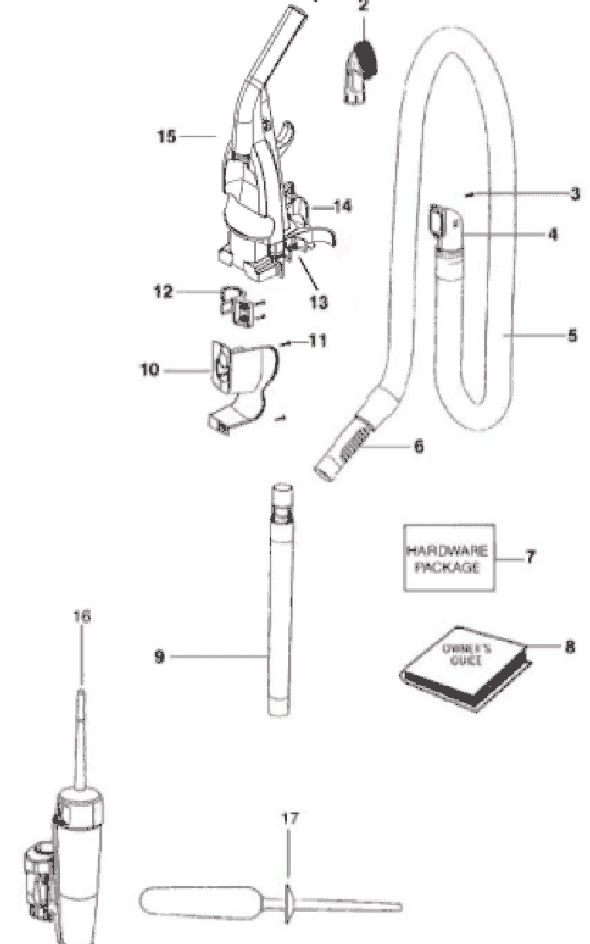 Page B Diagram and Parts List for 2991AVZ  Eureka Upright Vacuum