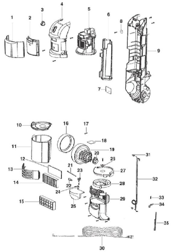 Page C Diagram and Parts List for 2991AVZ  Eureka Upright Vacuum