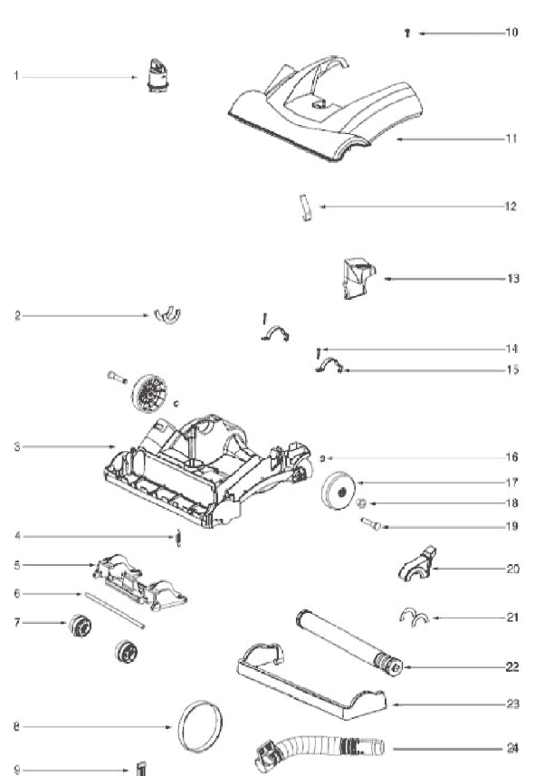 Page A Diagram and Parts List for 2993AV  Eureka Upright Vacuum