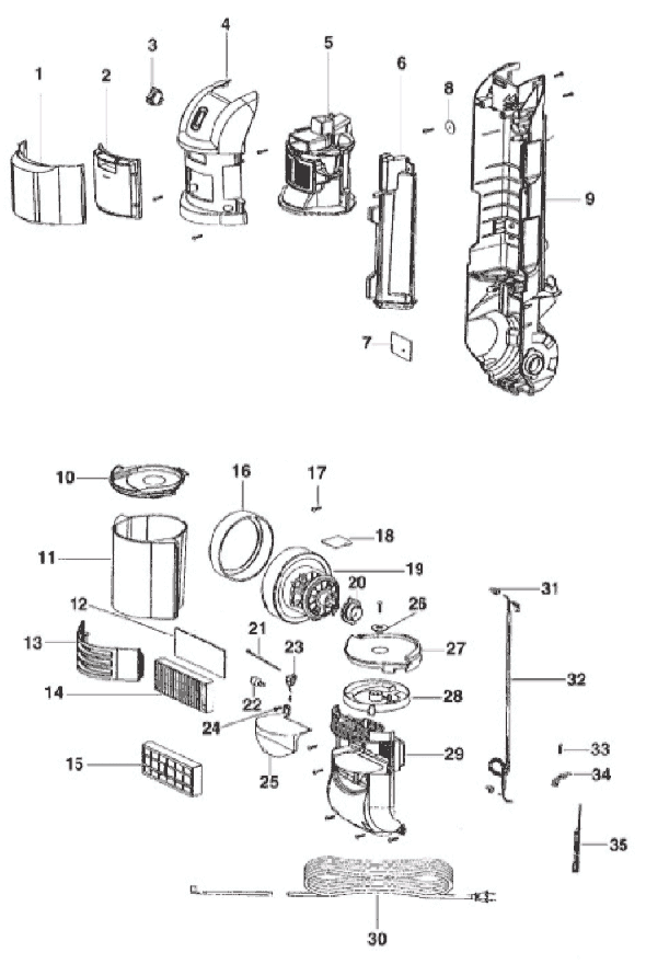Page C Diagram and Parts List for 2993AV  Eureka Upright Vacuum