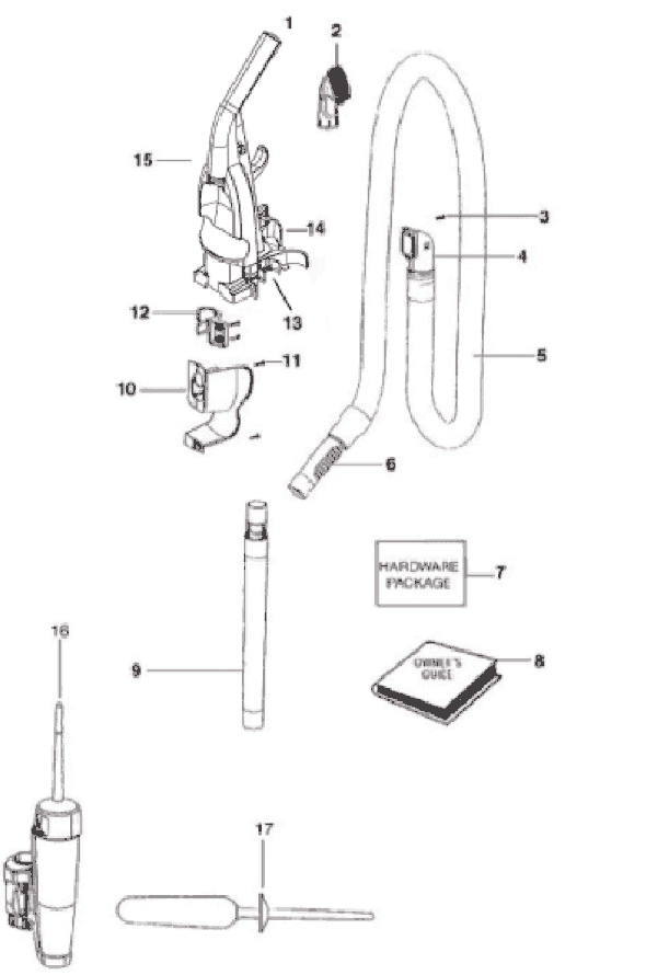 Page B Diagram and Parts List for 2996BVZ  Eureka Upright Vacuum
