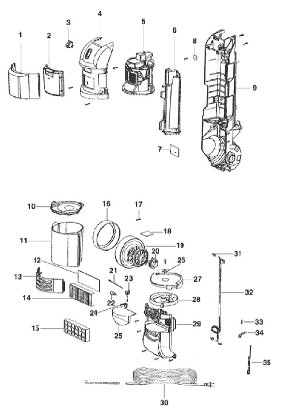 Page C Diagram and Parts List for 2998AZ  Eureka Upright Vacuum