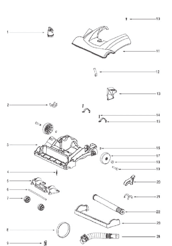 Page A Diagram and Parts List for 2998BZ  Eureka Upright Vacuum