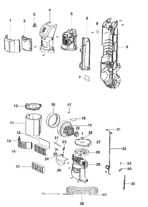 Page C Diagram and Parts List for 2998BZ  Eureka Upright Vacuum