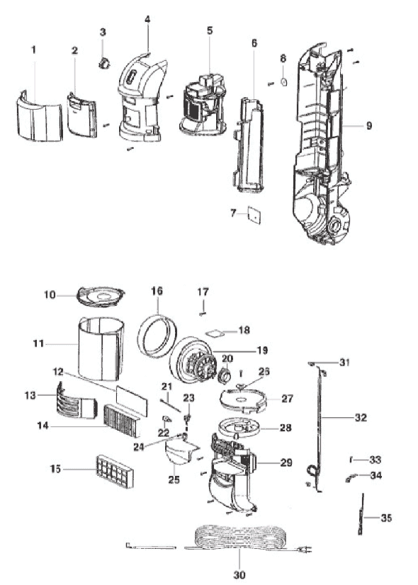 Page C Diagram and Parts List for 2999BV  Eureka Upright Vacuum