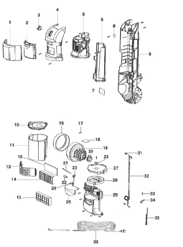 Page C Diagram and Parts List for 2999DVZ  Eureka Upright Vacuum