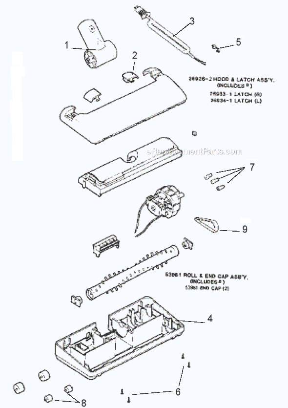 Page C Diagram and Parts List for 3015B  Eureka Canister Vacuum