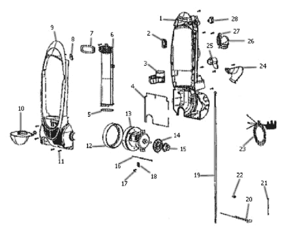 Page D Diagram and Parts List for 3041AQU  Eureka Upright Vacuum