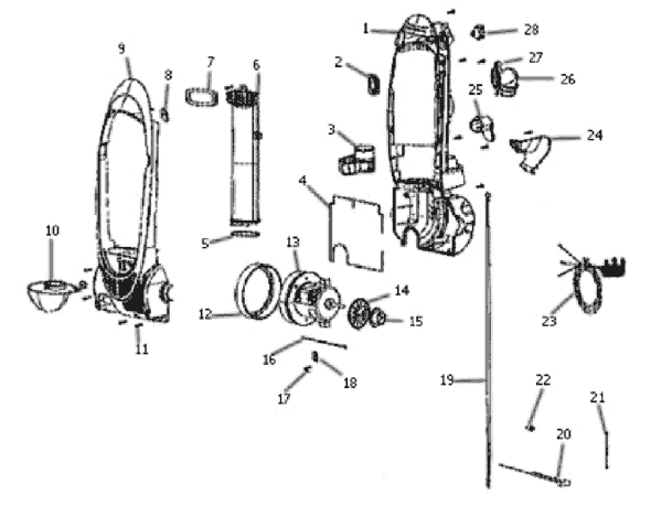 Page D Diagram and Parts List for 3041AZ  Eureka Upright Vacuum