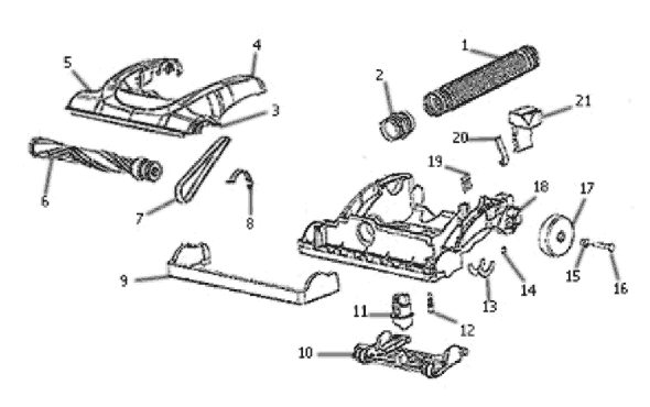 Page A Diagram and Parts List for 3041RED  Eureka Upright Vacuum