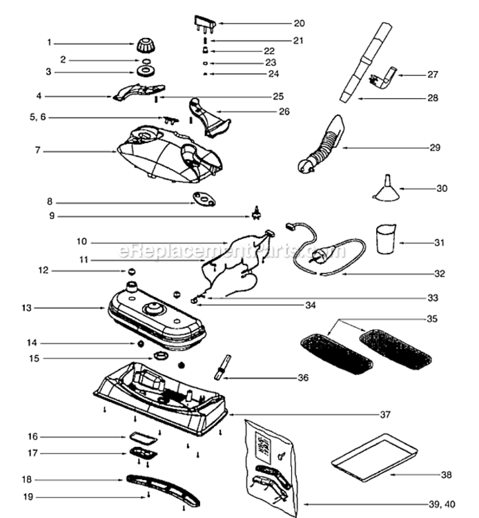 Page A Diagram and Parts List for 311AX  Eureka Upright Vacuum